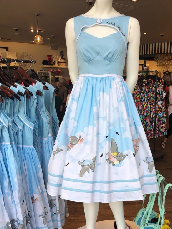 Disney Dresses & Skirts - The Dress Shop Disney Parks Dumbo Dress Sz M light blue retro